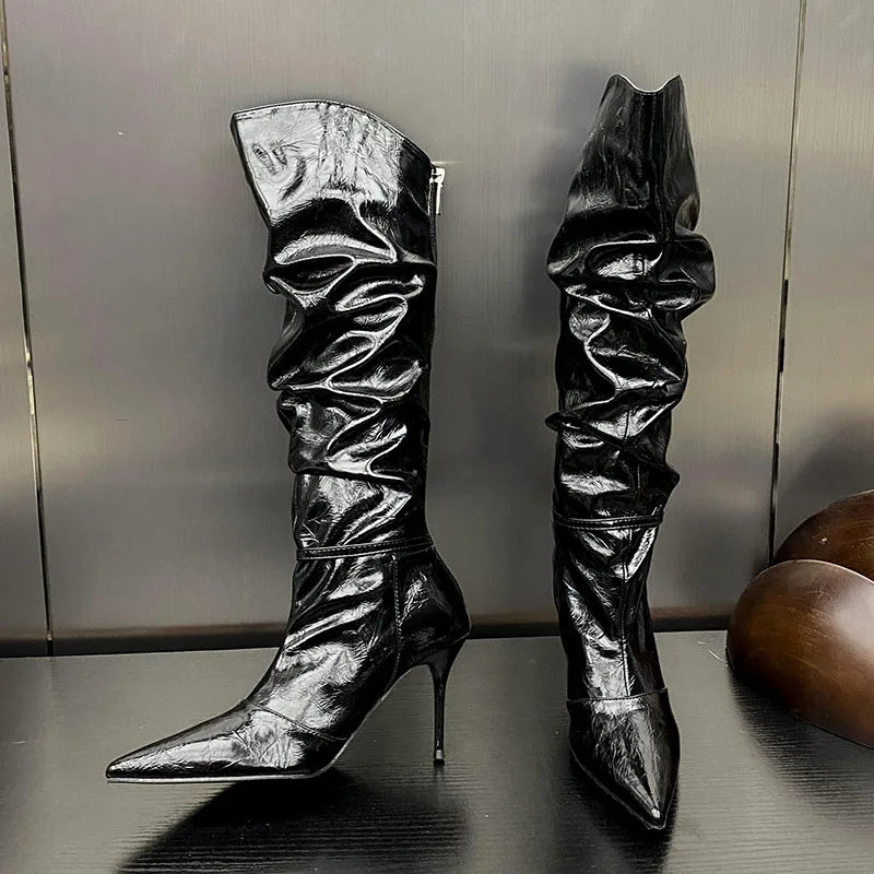 Fashionable Chic Stylish Trendy Elegant Comfortable Pointed Toe Knee High Boots Secondary image