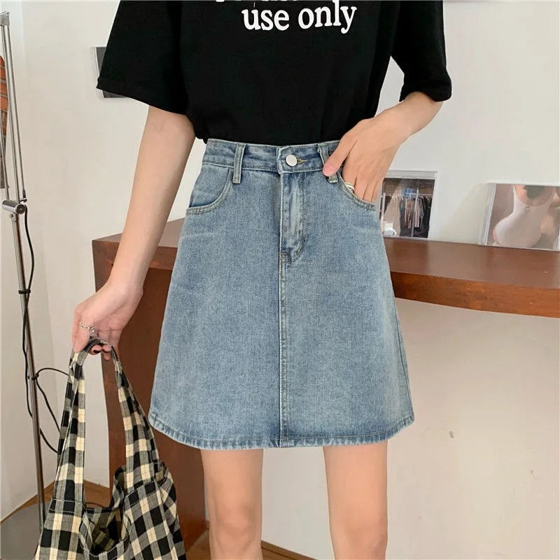 Fashion Denim High Waist Slim Retro Small Sheath Skirt Main image