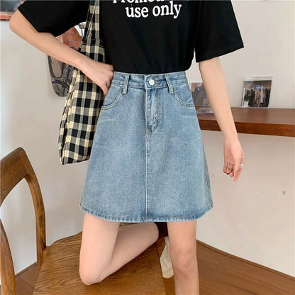 Fashion Denim High Waist Slim Retro Small Sheath Skirt