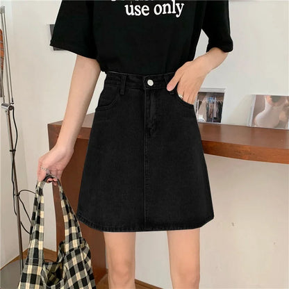 Fashion Denim High Waist Slim Retro Small Sheath Skirt