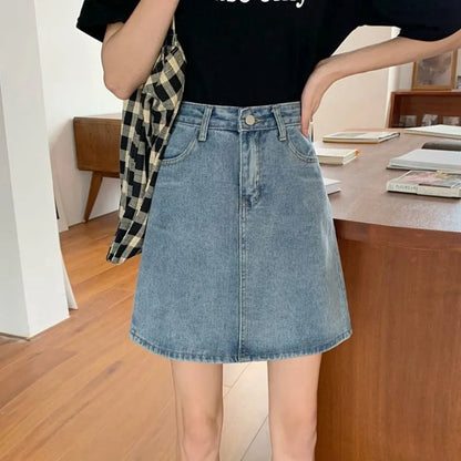 Fashion Denim High Waist Slim Retro Small Sheath Skirt