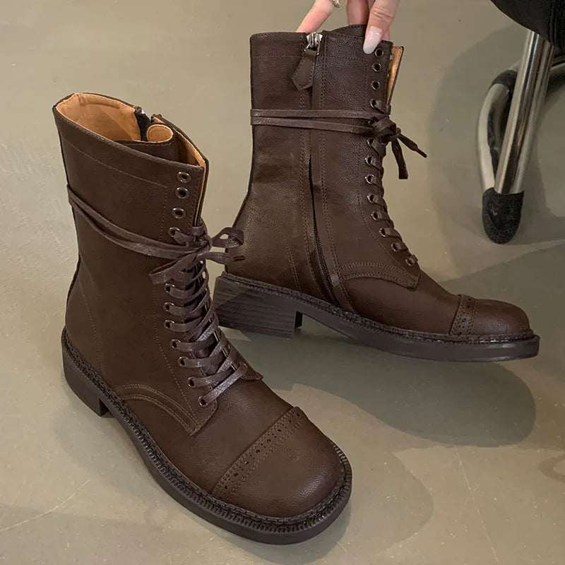 Stylish Lace Up Autumn Winter Western Ankle Boot Main image