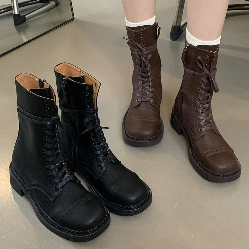 Stylish Lace Up Autumn Winter Western Ankle Boot Secondary image