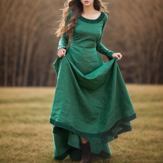 Fashion Fairy Elf Medieval Robe Vintage Renaissance Viking Costume Halloween Cosplay Dress