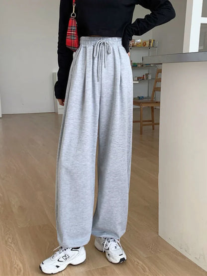 Women's Loose Thin Gray Sporting Sweatpants