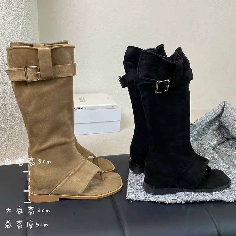 Stylish Comfortable Chic Fashionable Trendy Elegant Pointed Toe Knee High Boots Secondary image
