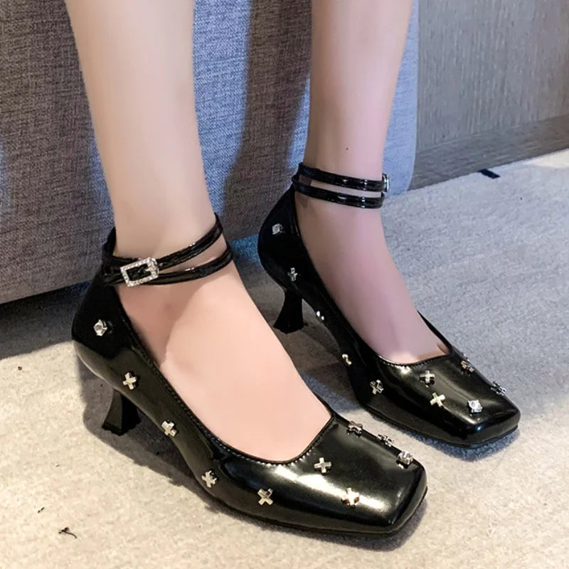 Fashion Mary Jane Highs Loafers Shall Designer Luxury Autumn Square Toe Shoes Low Heel Pumps Main image