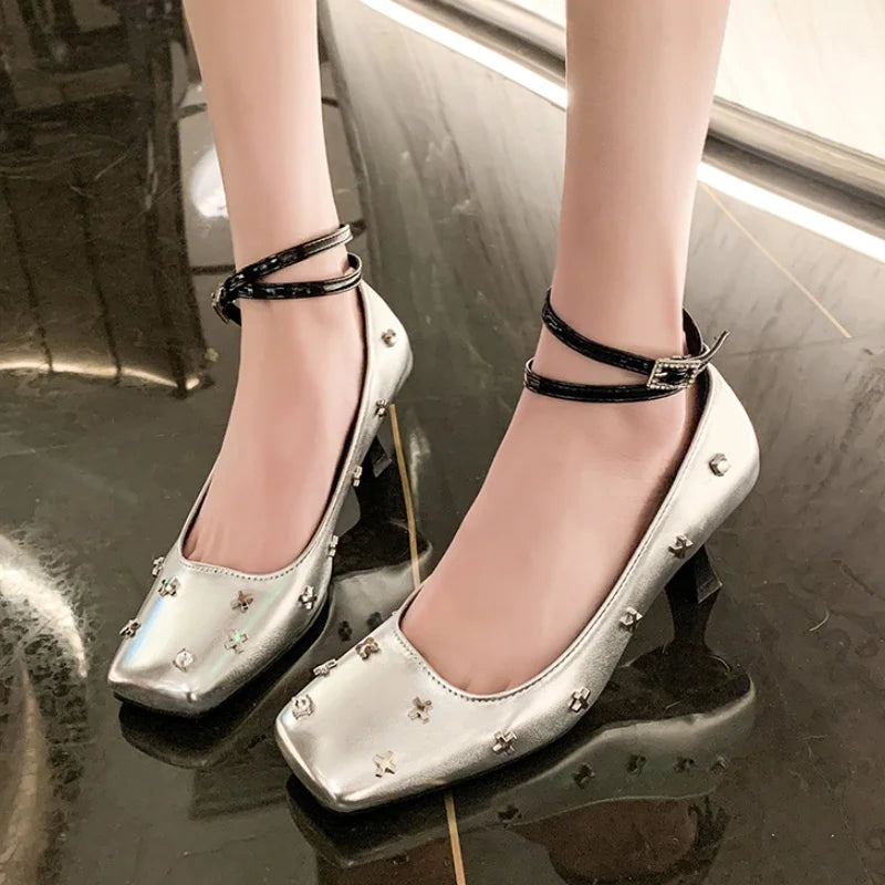 Fashion Mary Jane Highs Loafers Shall Designer Luxury Autumn Square Toe Shoes Low Heel Pumps Secondary image