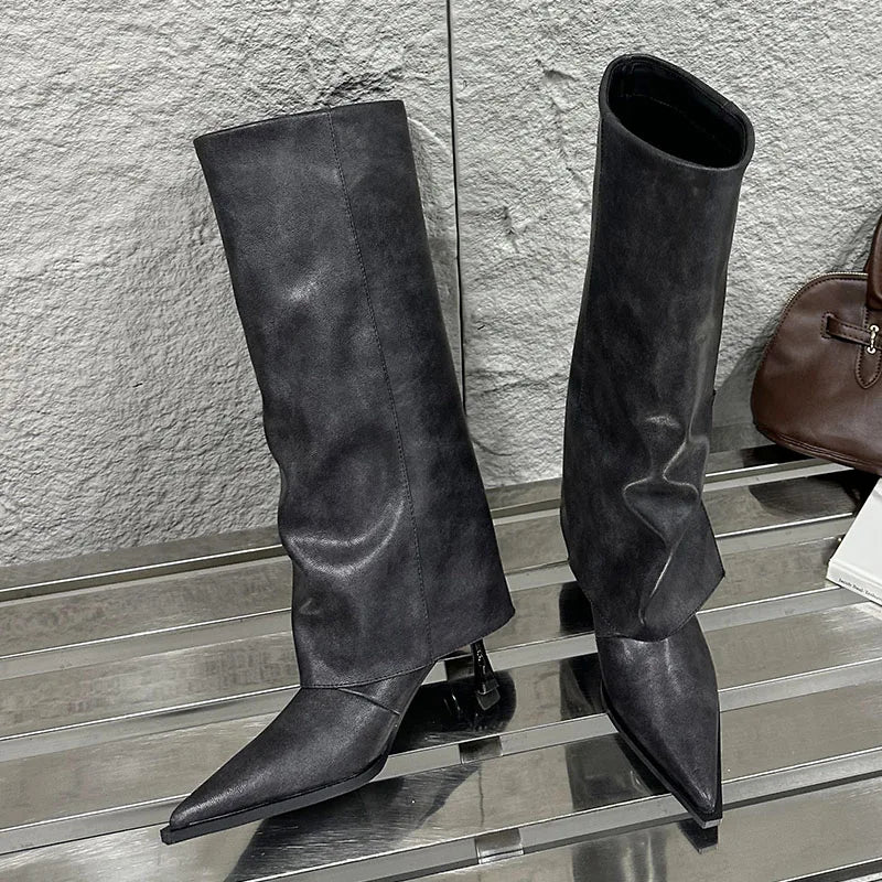Trendy Fashionable Stylish Elegant Chic Comfortable Pointed Toe Knee High Boots Main image
