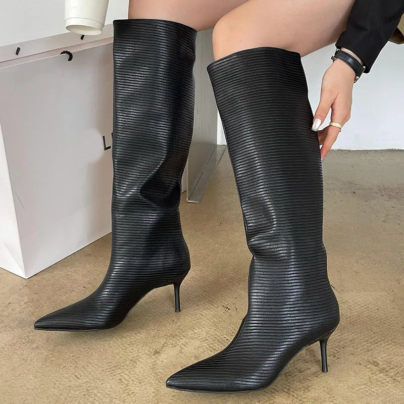 Elegant Fashionable Chic Stylish Trendy Comfortable Pointed Toe Knee High Boots Main image