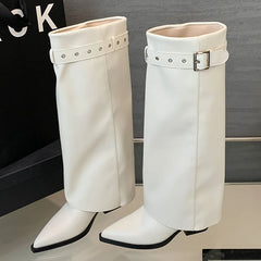 Trendy Stylish  Comfortable Unique Soft Pointed Toe Knee High Boots