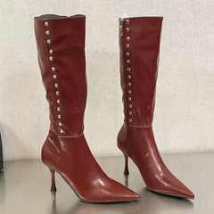 Chic Stylish Trendy Elegant Comfortable Fashionable Pointed Toe Knee High Boots
