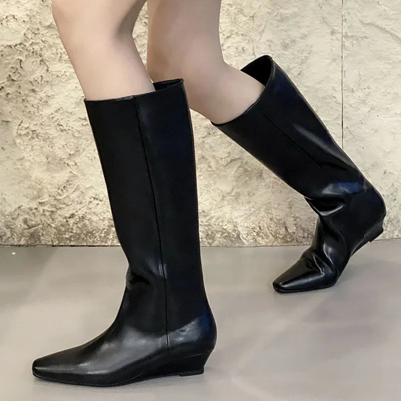 Elegant Chic Stylish Modern Pointed Toe Comfortable Knee High Boots Main image