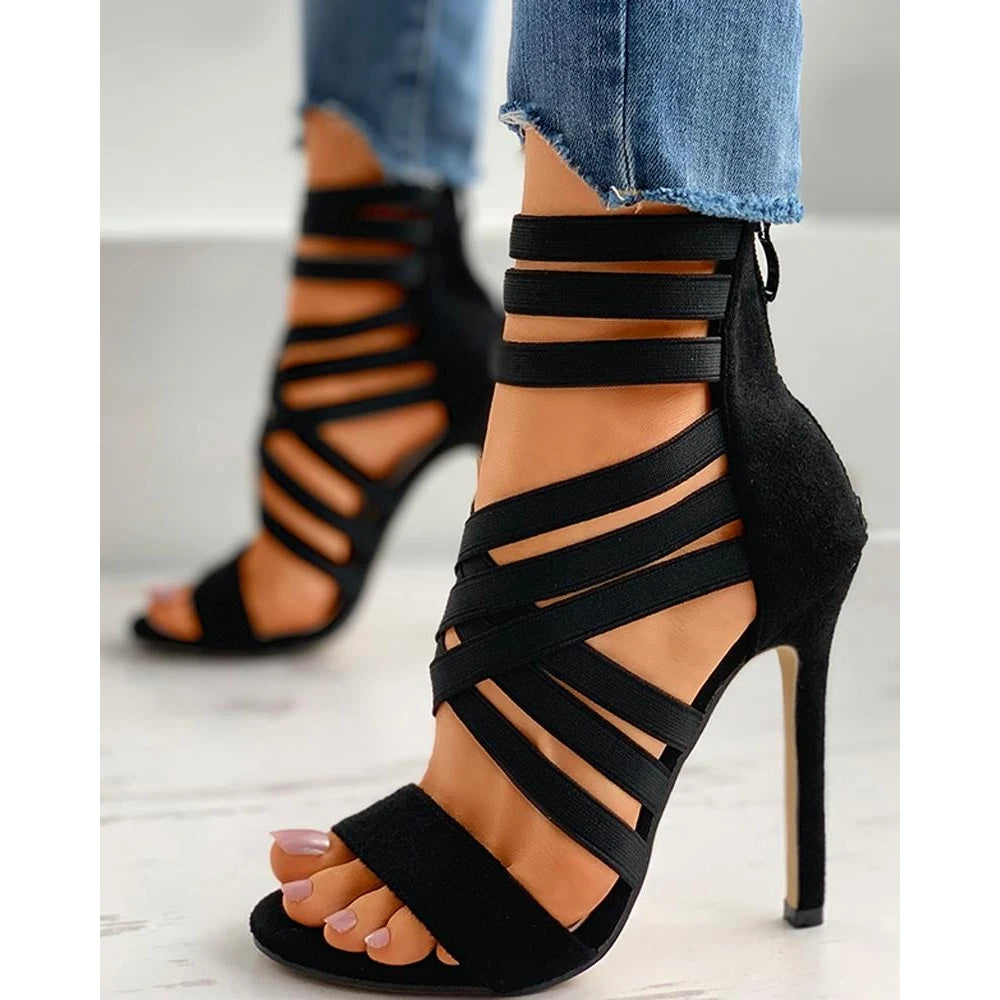 Cisscross Peep Toe High Heel Slingback Summer Casual Thin Heels High Heel Main image