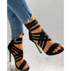 Cisscross Peep Toe High Heel Slingback Summer Casual Thin Heels High Heel