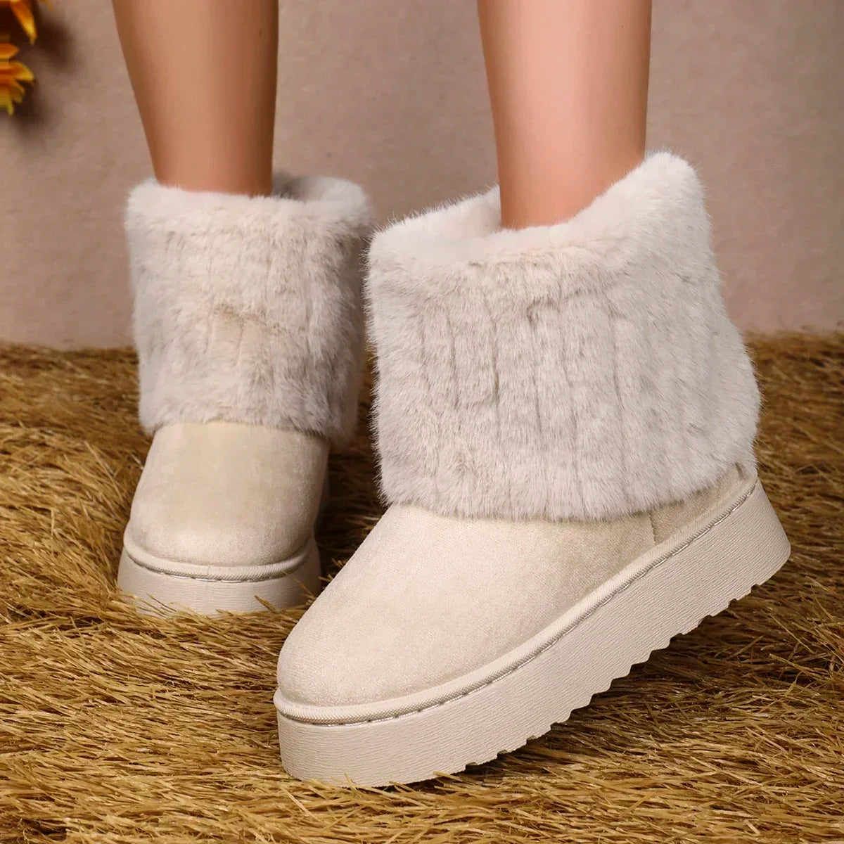 Round Toe Warm Thickened Plush Mid-calf Thick Sole Snow Boot Main image
