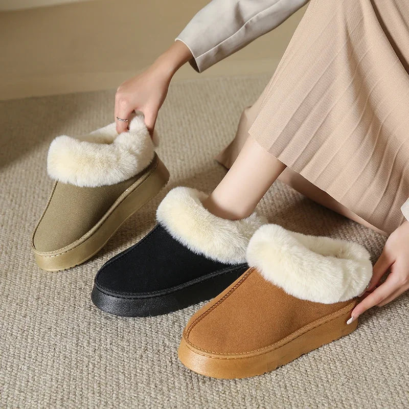 Faux Fur Non-Slip Warm Fashion Short Comfortable Platform Snow Boot