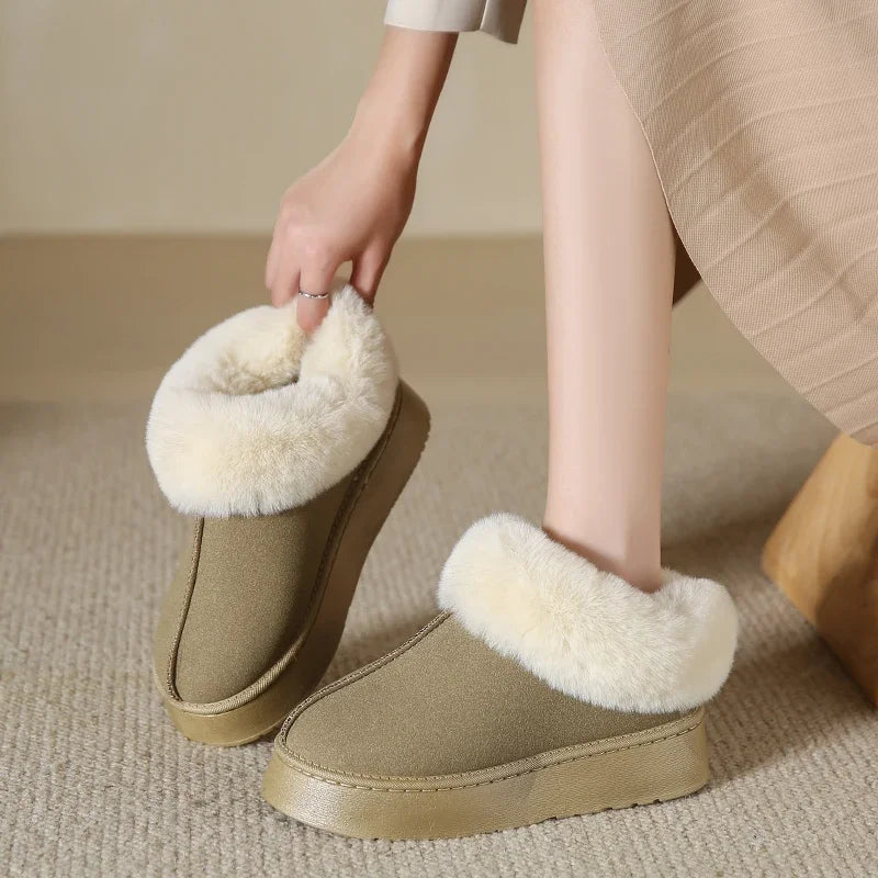 Faux Fur Winter Boots for Women 2024 Non Slip Women's Snow Boots Plush Warm Fashion Short Boot Comfortable Warm Platform Shoes Main image