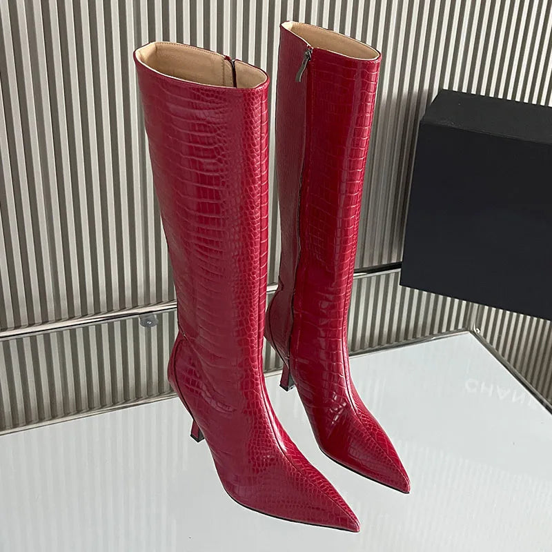 Stylish Elegant Comfortable Trendy Chic Warm Fashionable Big Knee High Boots Secondary image