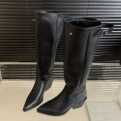 Trendy Fashionable Elegant Stylish Western Pointed Toe Knee High Boots