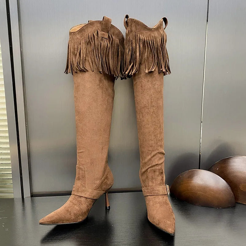 Retro Fashionable Elegant Stylish Unique Chic Comfortable Knee High Boots Secondary image
