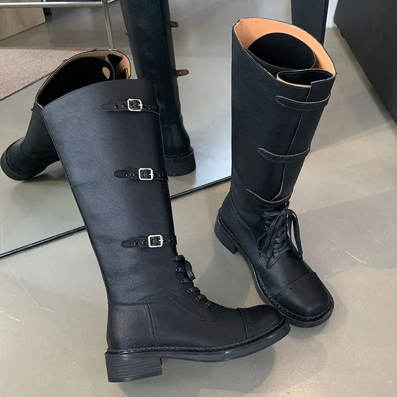 Fashionable Chic Slip-On Stylish Pointed Toe Knee High Boots Secondary image