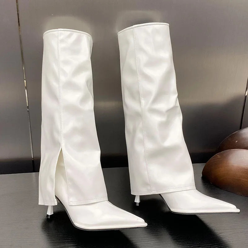 Chic Stylish Elegant Comfortable Fashionable Trendy Pointed Toe Knee High Boots Main image