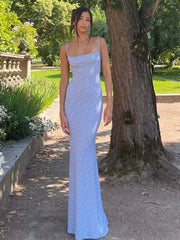 Flower Slip Sleeveless Backless Slim  Spring Streetwear Party Concise Midi Dresses