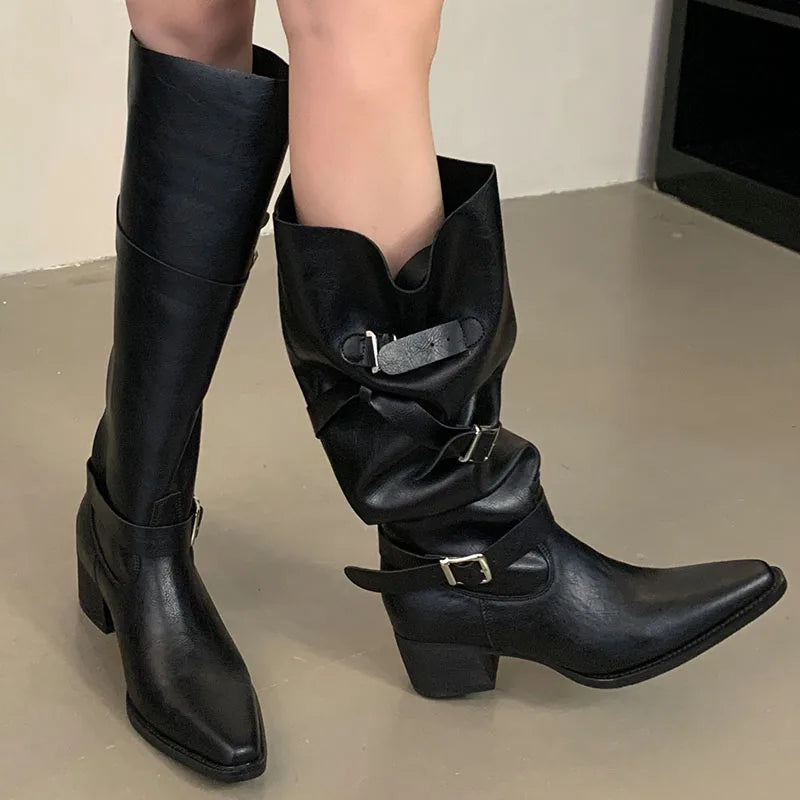 Elegant Fashionable Chic Stylish Trendy Comfortable Pointed Toe Knee High Boots Main image