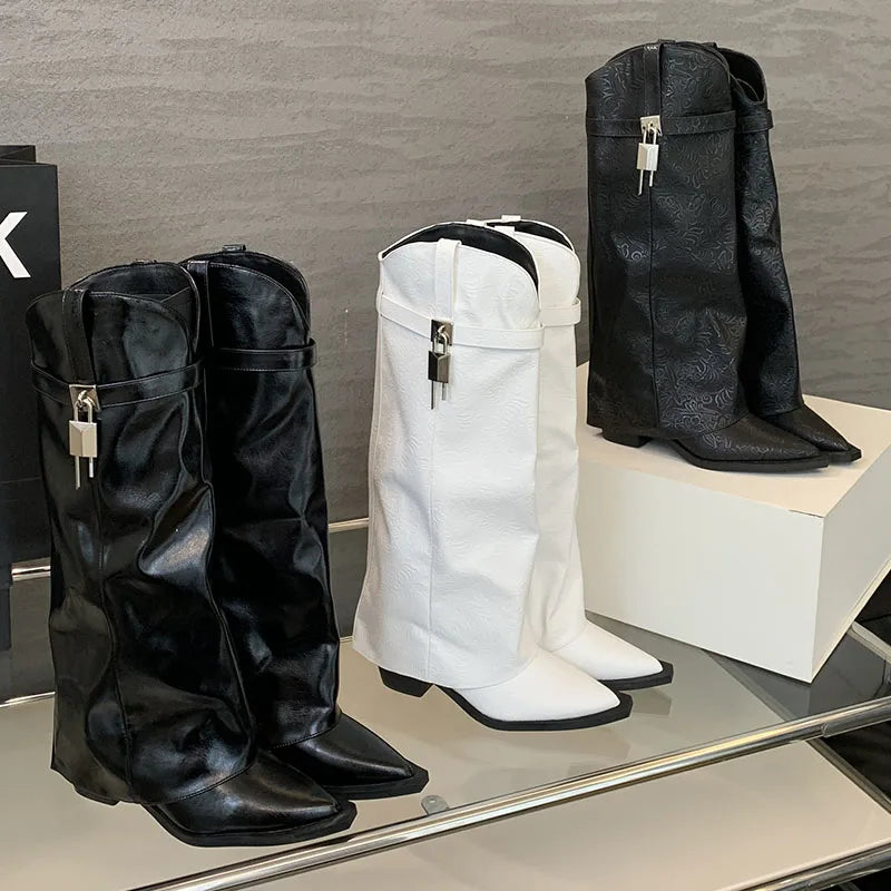 Modern Chic Stylish Trendy Comfortable Fashion Pointed Toe Knee High Boots Main image
