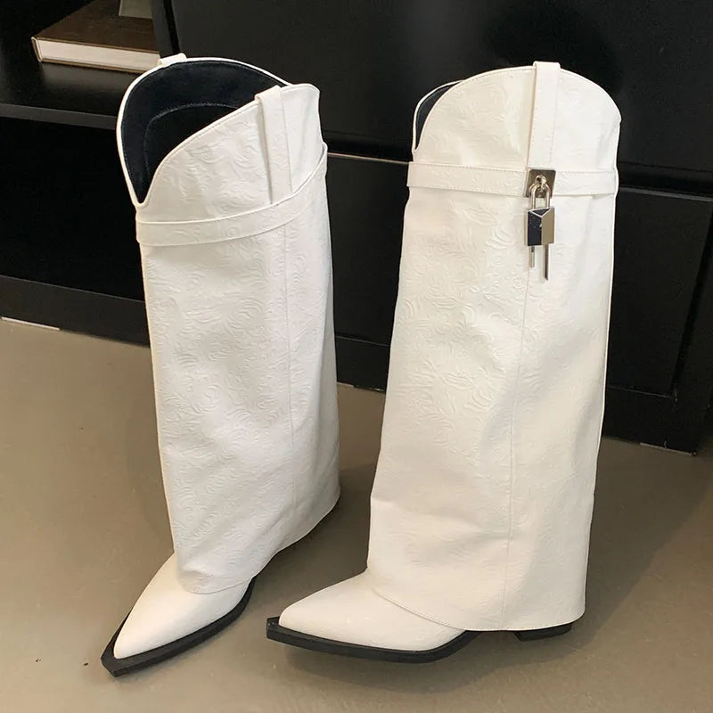 Modern Chic Stylish Trendy Comfortable Fashion Pointed Toe Knee High Boots Secondary image