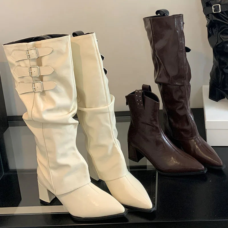 Stylish Elegant Cross-Tied Comfortable Knee High Boots Main image