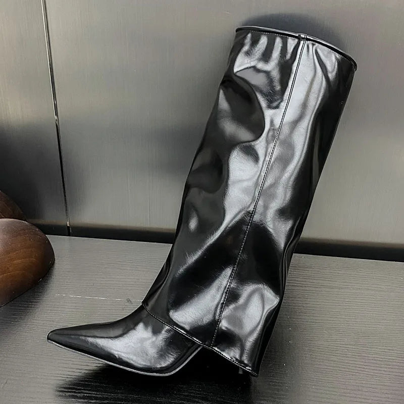 Footwear Thin Heels Pointed Toe Fashion Slip On Modern Knee High Boots Main image