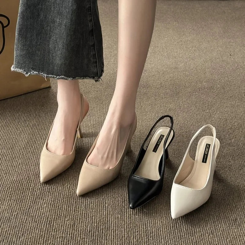 Fashionable Stylish Open Toe Summer New Elegant Simple High Low Heel Pumps Main image