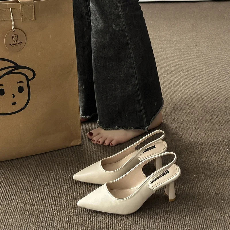 Fashionable Stylish Open Toe Summer New Elegant Simple High Low Heel Pumps Secondary image