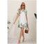 Summer Fresh Sweet Solid Lace V-Neck Waist Panel Midi Dresses