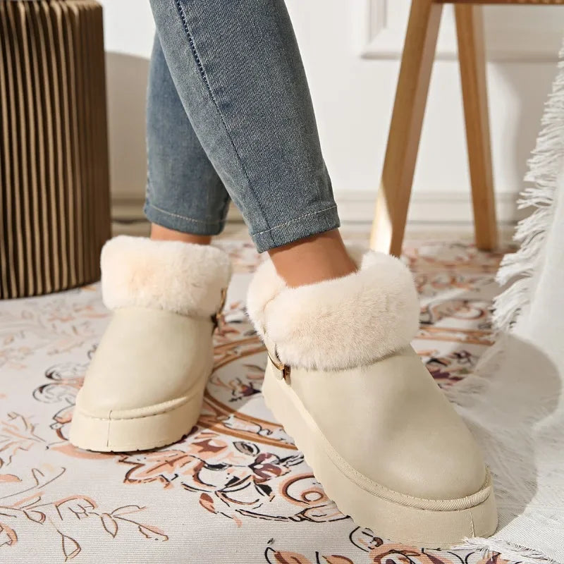 Furry Furry Women Shoes 2024 Newest Design Women's Boots Winter Plush Warm Snow Boots Non-slip Thick Bottom Ladies Cotton Boot Secondary image