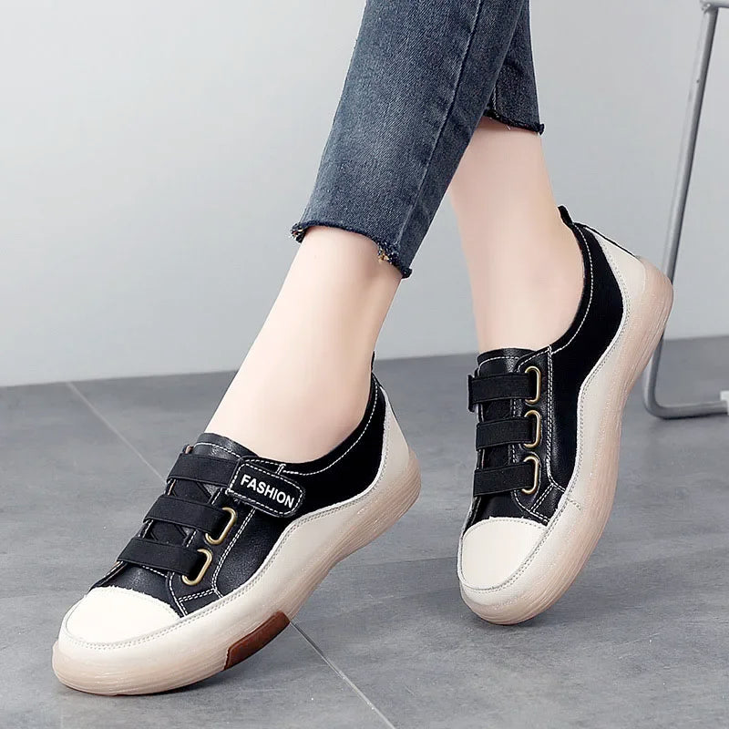 Genuine Leather Slip On Flats Moccasins Women's Casual Spring Autumn Ladies Skateboard Secondary image