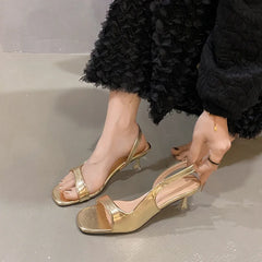 Square Strap Basic Casual Party Summer New Low Heel Pumps