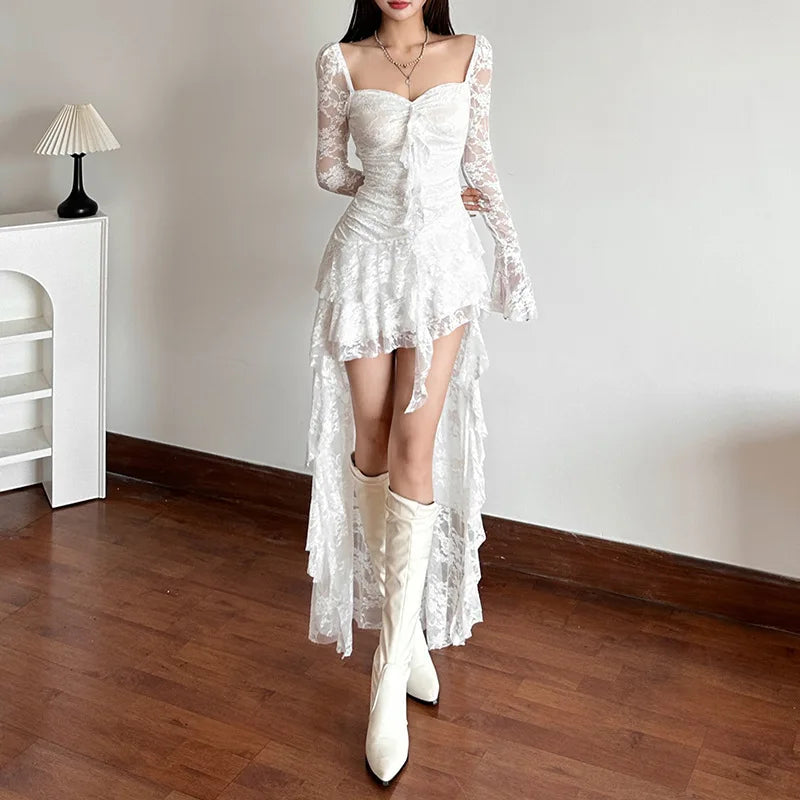 Goth Lace Mullet Mini Dress