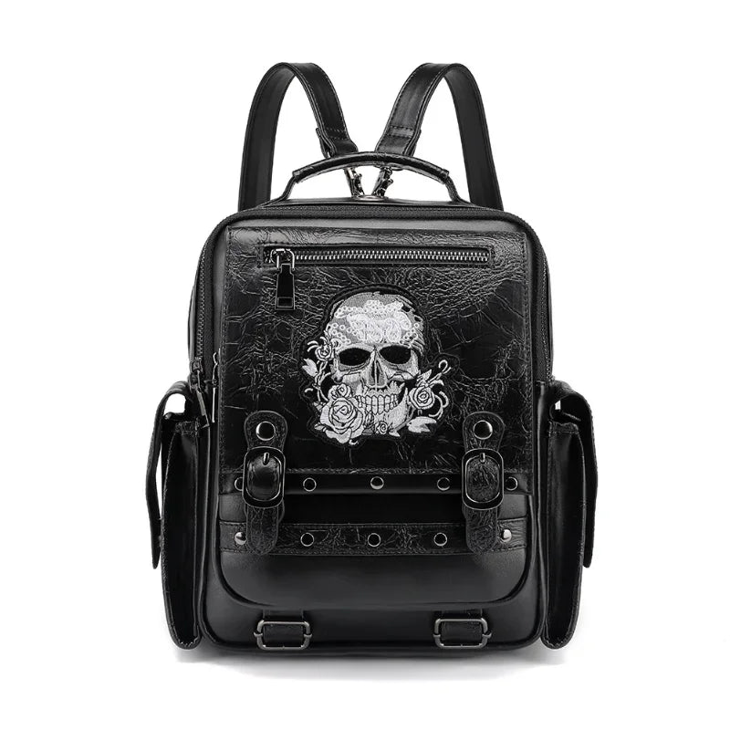 Goth Style Large Capacity Skull Multi-function Unisex Waterproof Backpack Bag Main image
