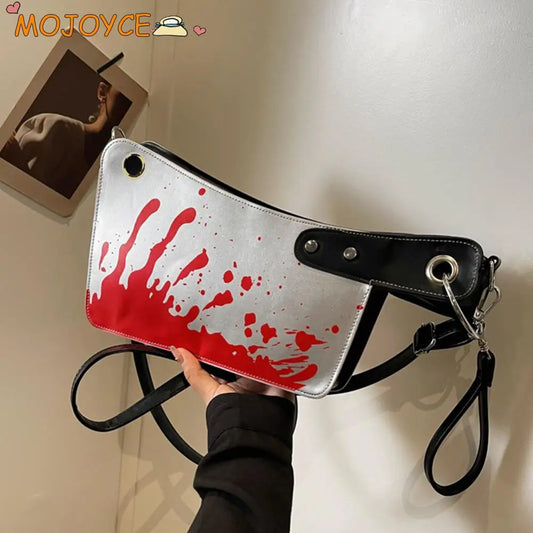 Gothic Unique Design PU Leather Knife Shaped Halloween Clutch Bag