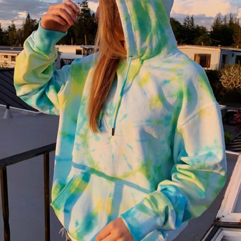 Tie Dye Oversized Pullover Hoodie Secondary image