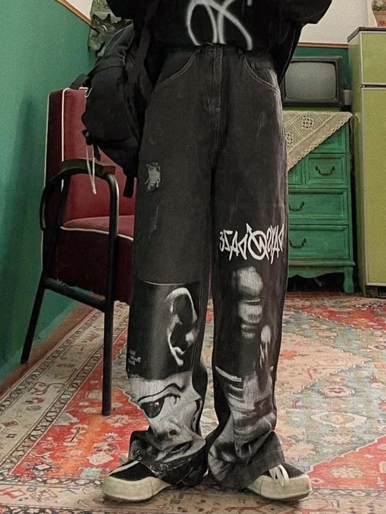 Gothic Baggy Women Punk Hippie Streetwear Y2K Wide Leg Pant Main image