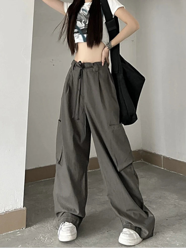 Gothic Punk Oversize Harajuku Techwear White Cargo Grunge Jogging Pant Main image
