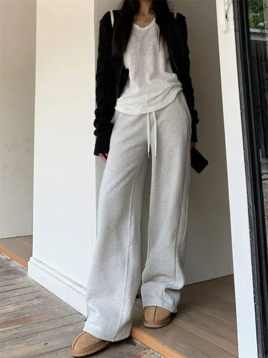 Gray Oversize Sweatpants Women Korean Harajuku Cotton Jogging Pant