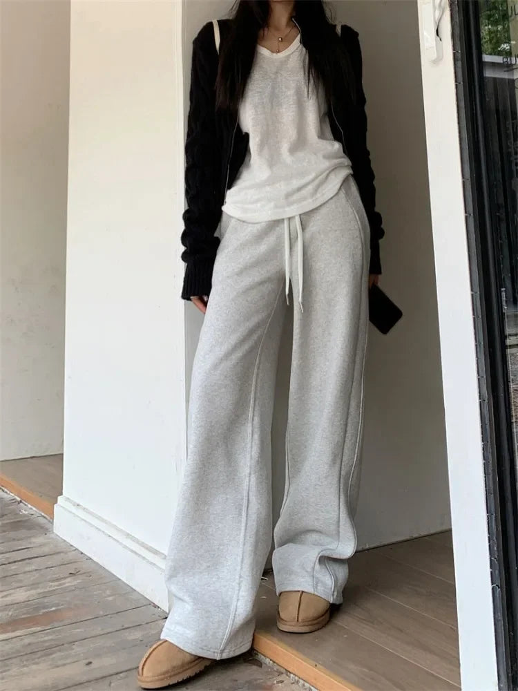 Gray Oversize Sweatpants Women Korean Harajuku Cotton Jogging Pant Main image