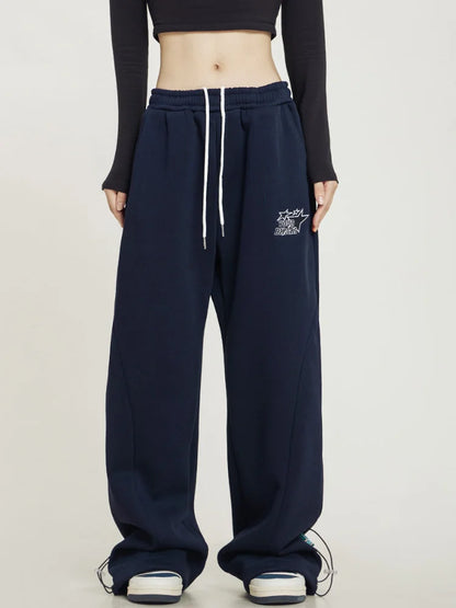 Harajuku Basic Star Sports Oversized Korean Fashion Wide Leg Pant