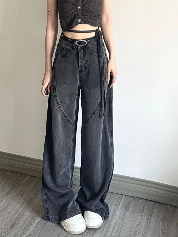 Harajuku Black Baggy Japanese Y2K Grunge Distressed Oversize Kpop Korean Style Pant Main image