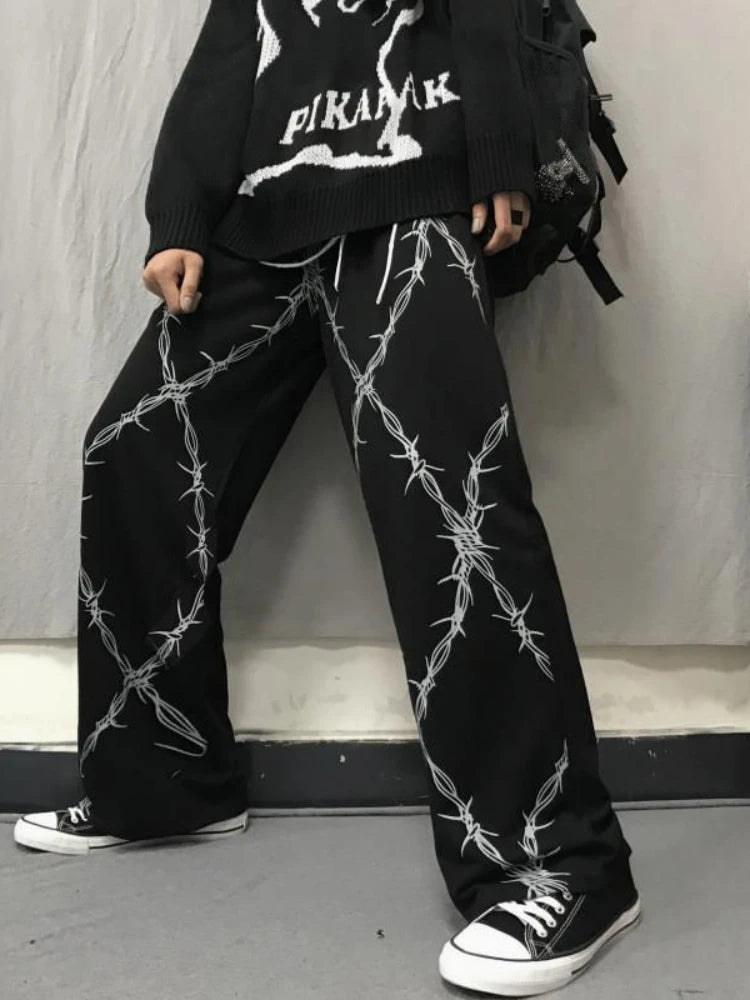 Grunge Oversize Harajuku Pattern Retro Joggers Baggy Pant Main image